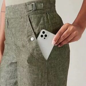 Athleta Voyager Linen Short Aspen Olive Size 16